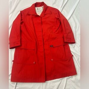 VINTAGE London Fog Maincoats Women's Coat SZ 14 Regular Red Trench Coat Raincoat